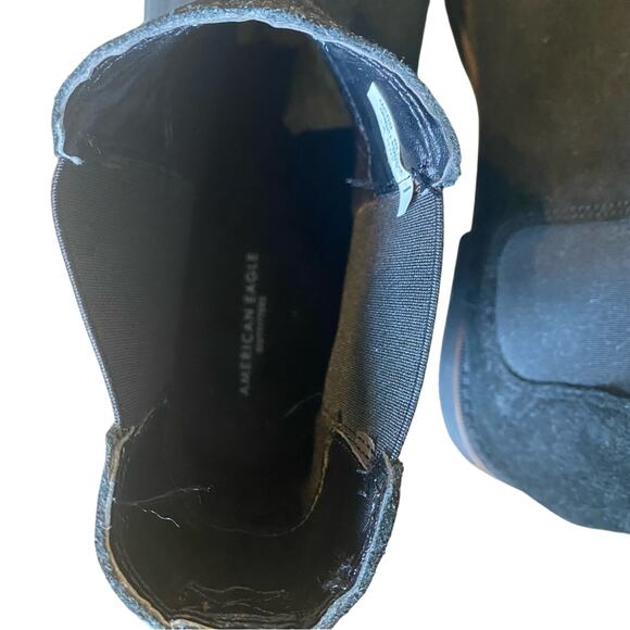 American Eagle Outfitters Black Chelsea Boots size 12 suede leather classic - Picture 7 of 9